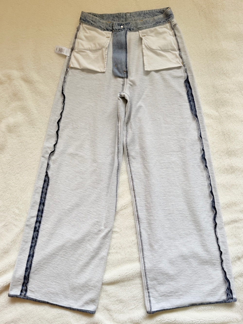 Rag & Bone Miramar Sofie Wide-Leg Pants - Color Antonia - Sweatpant Jeans - Picture 9 of 16